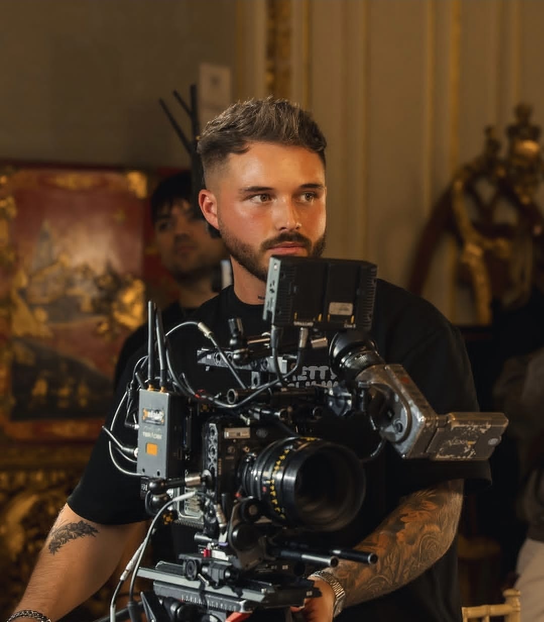 Bailey operating a professional cinema camera