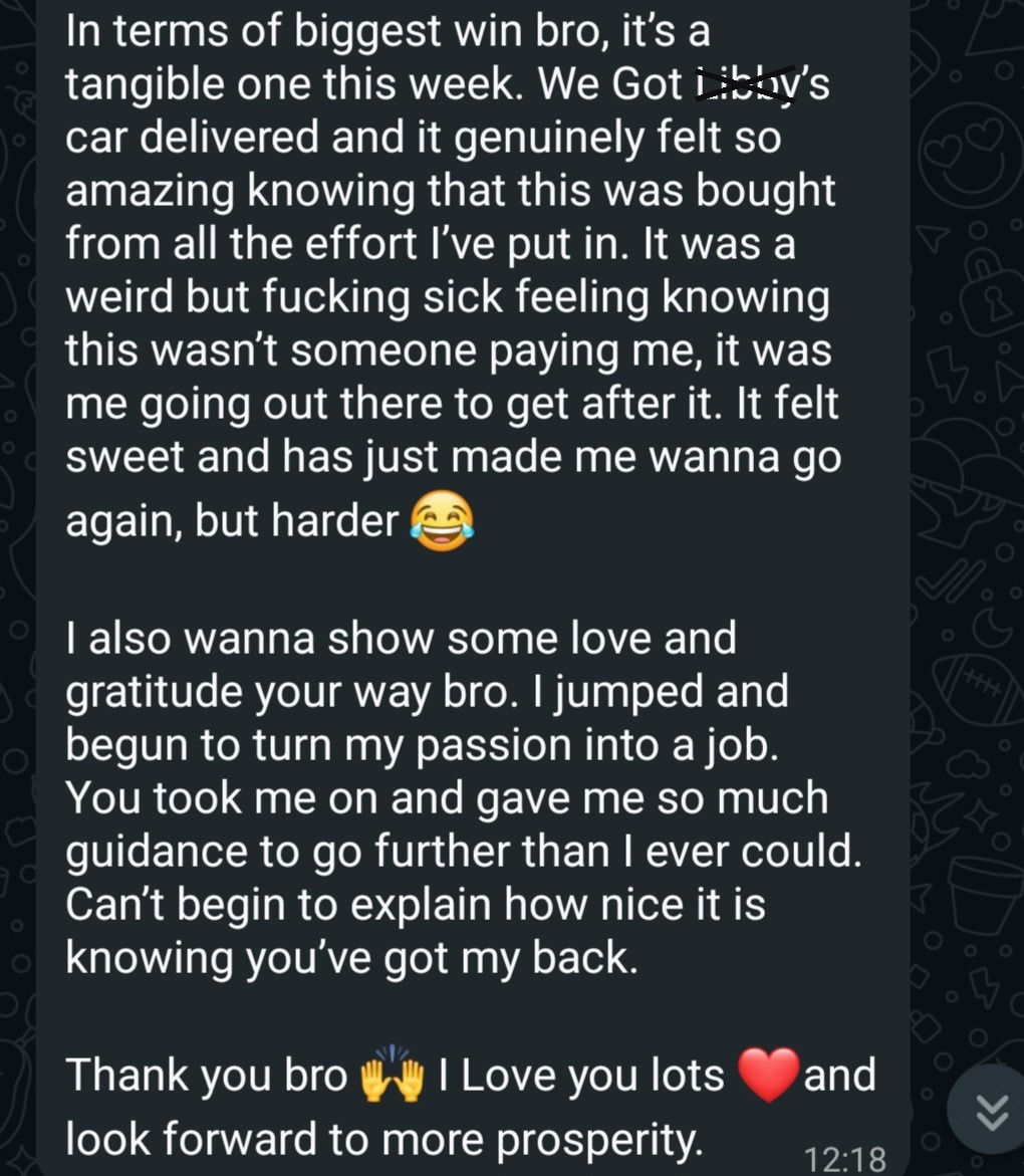 Mike describing the support that helped him grow his business